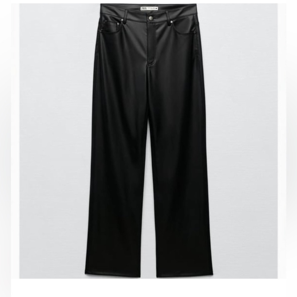Zara High Rise Leather Pants